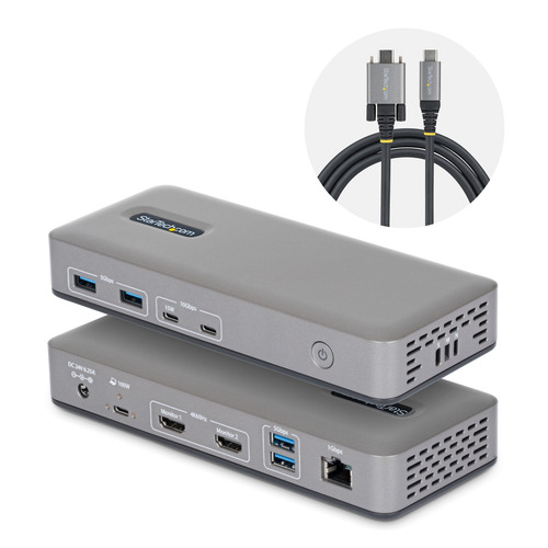 Startech.COM Dual-Monitor USB-C Docking Station, Hdmi, 4K 60HZ, 100W PD, 3 YR