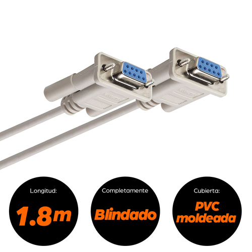 Cable Serial - DB9 - RS232 - Null Modem MANHATTAN 301404