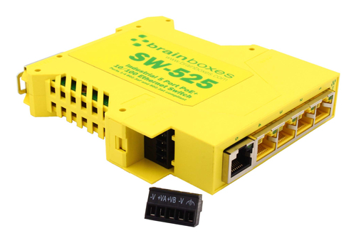 Brainboxes Industrial 5 Port PoE+ 10/100 Ethernet Switch – image 2