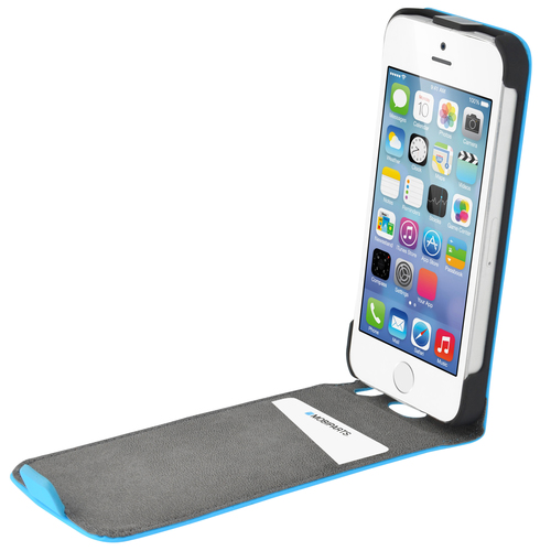 Mobiparts Premium Flip Case Apple iPhone 5, iPhone 5S, iPhone SE Light Blue – image 4