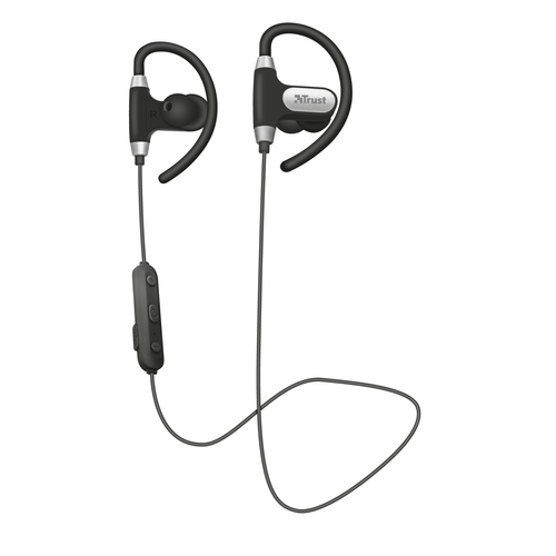 Trust 23345 headphones/headset Wireless Ear-hook, Neck-band Sports Bluetooth Black, Grey