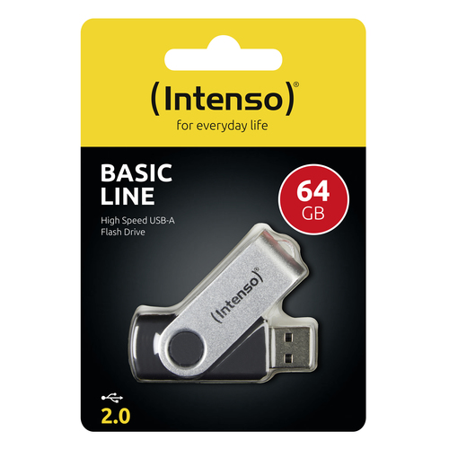 Intenso Basic Line USB-stick 64 GB Zwart 3503490 USB-A 2.0 – Foto 4 van 4