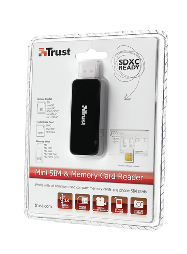 Trust 36-in-1 USB2 Mini Cardreader CR-1350p, MMC, Memory Stick (MS), SD