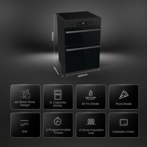 Hisense Hi6 Max 80/50L HDCEIT6C20B 60cm Electric Induction Cooker - Black - image 2