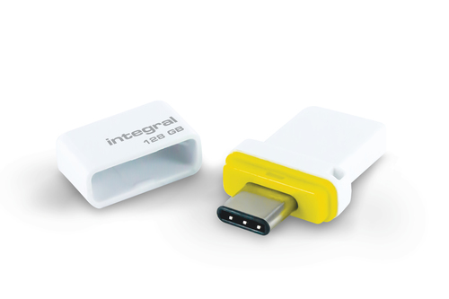Integral 128GB USB3.0 DRIVE FUSION DUAL TYPE-C YELLOW UP TO R-180 W-30 MBS