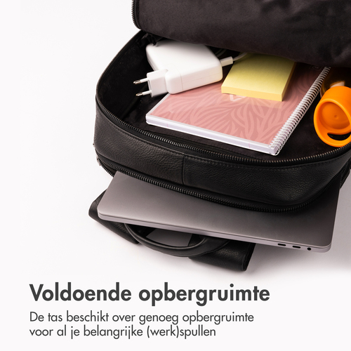 Accezz Leather Laptop rugzak 16 inch - Zwart, afbeelding 7
