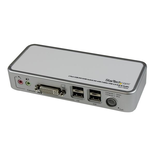 StarTech.com 2 Port Compact USB DVI KVM w/ Cables & Audio Switching