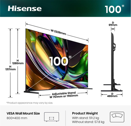 Hisense RGB Mini-led 100" UR8S (2026), afbeelding 2