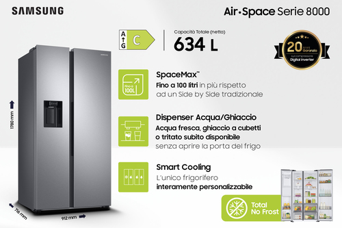 Samsung RS68A884CSL side-by-side refrigerator Freestanding – image 3