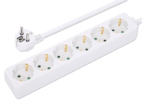 MANHATTAN Steckdosenleiste 6fach 2m Kabel weiß Schutzkontakt, afbeelding 6