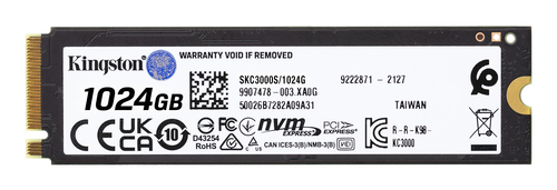 Kingston KC3000 NVMe PCIe 4.0 x4 SSD 1024GB M.2 2280 - SKC3000S/1024G - Read 7000MB/s, Write 6000MB/s - image 2