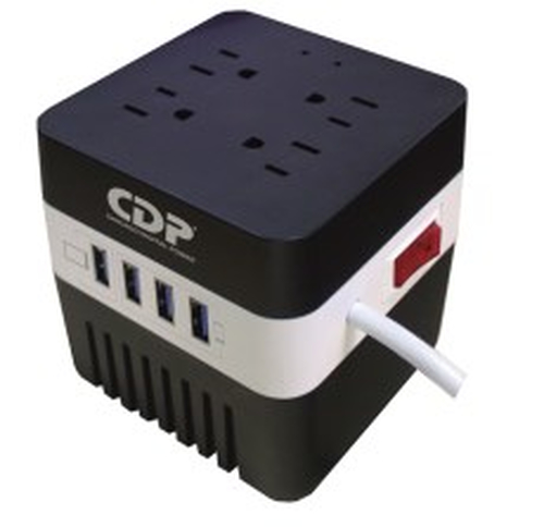 CDP RU-AVR604 600VA/300W AVR, 4 Salidas, 175 julios, 4 Puertos USB, 120 Vac imagen 1