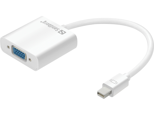 SANDBERG Adapter Mini DisplayPort-VGA. Konvertiert Mini DisplayPort Ausgang zu VGA Ausgang.