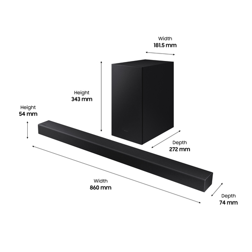 Samsung HW-A430/XU soundbar speaker Black 2.1 channels
