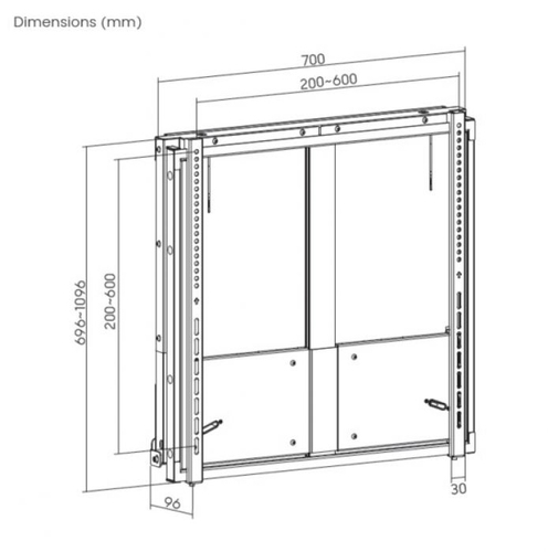 Equip wall mount 55"-86"/1TFT 35-65kg 1Gelenk Up-Down zwart, afbeelding 7