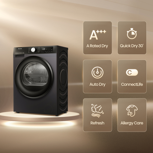 Hisense DH3S802BB3 8kg 3S Series Heat Pump Condenser Tumble Dryer - Black - image 3