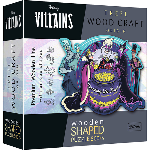 Trefl Disney: Villains Wooden Shaped Puzzle 500+5 Составная картинка-головоломка 505 шт Мультфильмы