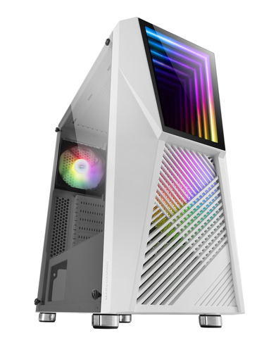 Mars Gaming MC777, ATX Computer Case, ARGB Lighting, White – image 1