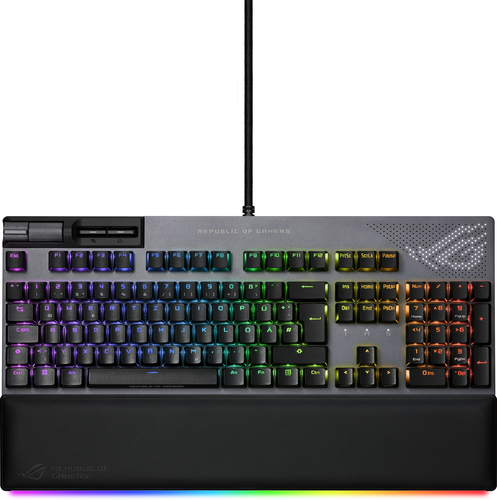 ASUS ROG STRIX Flare II Animate клавиатура Игровой USB QWERTY Американский английский Черный, Серый