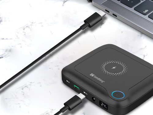 Sandberg 421-46 powerbank Lithium-Ion (Li-Ion) 25000 mAh Draadloos opladen Zwart, afbeelding 2