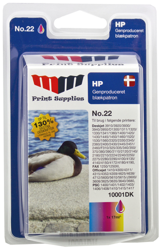 MM Color Inkjet Cartridge - Replaces HP No.22 (C9352AE) - 130% Extra ink compared to OEM