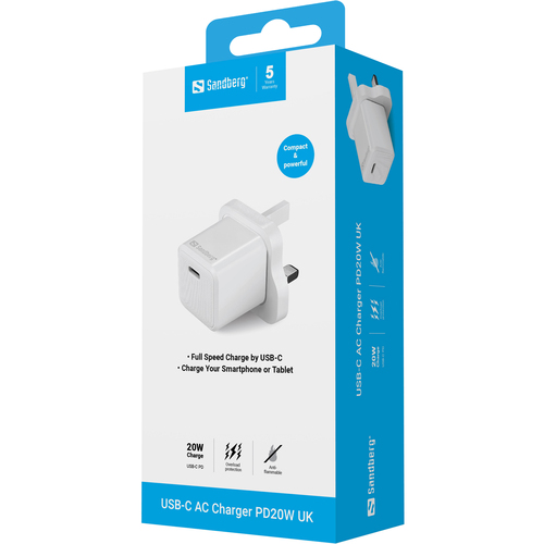 Sandberg USB-C AC Charger PD20W UK – image 4