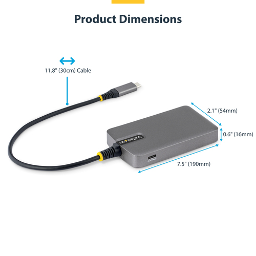 StarTech.com 4-Port USB-C Hub, 5Gbps, Bus Powered, USB C to 4x USB-A Hub with USB-C Auxiliary Power Input, 1ft/30cm Host Cable, Portable Desktop/Laptop USB Hub – image 7