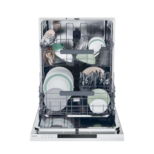 Candy RapidÓ CI 4C7L0W-80 Wifi Connected Integrated Full Size Dishwasher - White Control Panel with Fixed Door Hinge Kit - C Rated, White - image 2