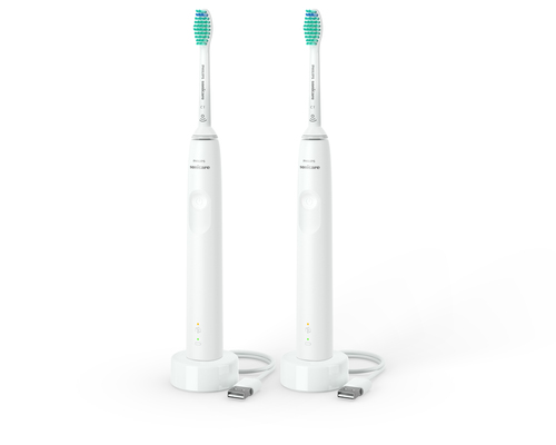 Philips 3000 series 3100 series HX3675/13 2-pack sonic electric toothbrushes - white – image 2