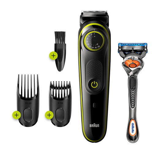 Braun Beard Trimmer BT3241 Men Trimmer & Hair Clipper, 39 Length Settings, Black/VoltGreen – image 2