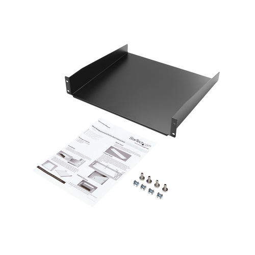 StarTech.com 2U Server Rack Mount Shelf - 15.7in Deep Steel Universal Cantilever Tray for 19 Network & AV Equipment Rack/ Cabinet - 44lbs (CABSHELF) Rackhylde – billede 6