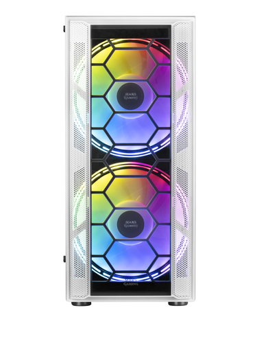Mars Gaming MC500 ATX PC Case 2 XXL FRGB Fans Window and Grilles White – image 3