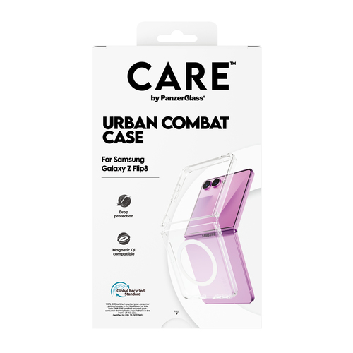 PanzerGlass CARE™ by PanzerGlass® Urban Combat Case Transparent w. White Qi Samsung Galaxy Z Flip7 | Z Flip8 – image 3