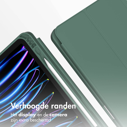 Accezz Smart Silicone Bookcase iPad Air 13 inch (2024) M2 - Donkergroen, afbeelding 5