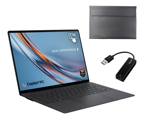 ASUS ExpertBook B9 B9406CA-X961X Copilot+ PC Intel Core Ultra X9 388H Ноутбук 35,6 cm (14") Сенсорный экран WQXGA+ 64 GB LPDDR5x-SDRAM 1 TB Твердотельный накопитель (SSD) Wi-Fi 7 (802.11be) Windows 11 Pro Серый QWERTY Британский английский