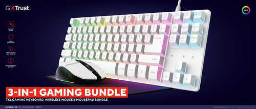 Trust 25924 keyboard Mouse included Gaming USB QWERTY Italian White – image 3