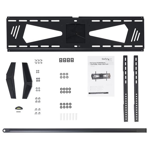 StarTech.com Low Profile TV Mount - Fixed - Anti Theft - Flat Screen TV Wall Mount for 37 to 75 TVs - VESA Wall Mount (FPWFXBAT) Plastik Stål Vægmontering 37-70 LCD / plasma panel – billede 5