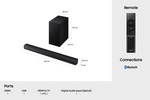 Samsung HW B650F 3 1Ch Dts Virtual X Soundbar Subwoofer in Black - image 6