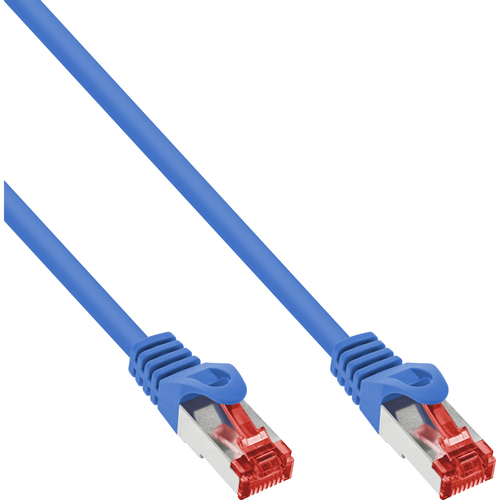 InLine 100er Bulk-Pack Patchkabel, S/FTP (PiMf), Cat.6, PVC, Kupfer, blau, 0,5m