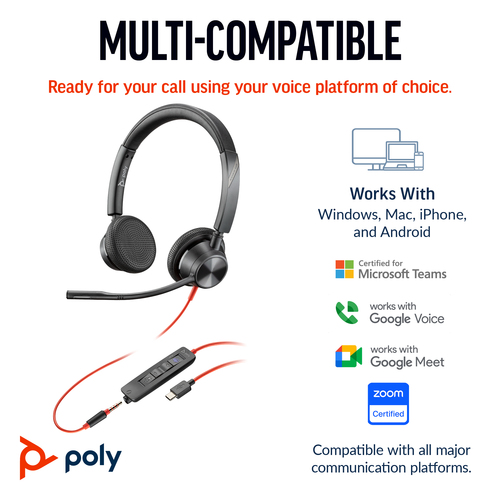HP Poly Blackwire 3325 Stereo MT Certified USB-C Wired Headset - image 2