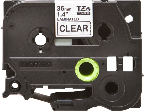 Original Brother P-Touch TZ161 36mm Tape - Gloss Black on Clear - image 2