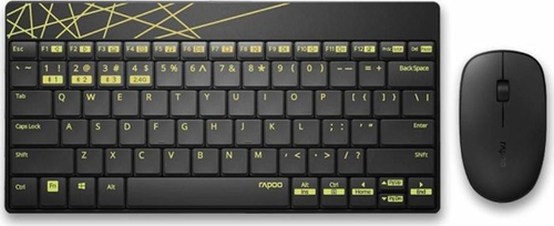 Hama 8000M keyboard Mouse included Universal Bluetooth QWERTZ German Black, Yellow