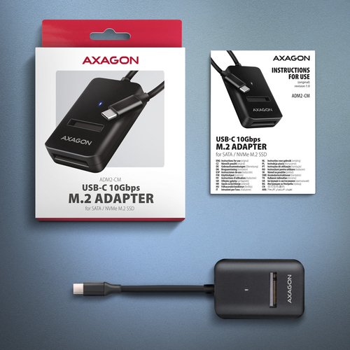AXAGON USB-C 10 Gbps M2 Adapter fr NVMe  SATA SSD – Foto 6 von 7