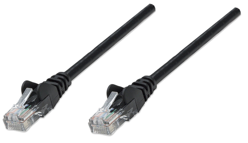 NETWORK CABLE CAT5E CCA 0.25M- BLACK U/UTP SNAGLESS/BOOTED