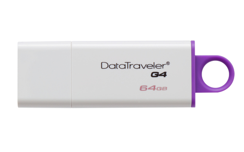 DTIG4/64GB Kingston DataTraveler G4 - Unidad flash USB - 64 GB - USB 30 - violeta