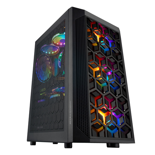 Mars Gaming MCMESH Micro ATX Gaming PC Case 3x FRGB Fan Black
