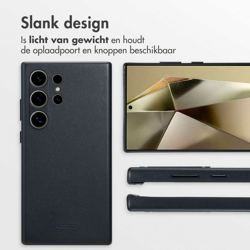 Accezz MagSafe Leather Backcover Samsung Galaxy S24 Ultra - Onyx Zwart, afbeelding 8