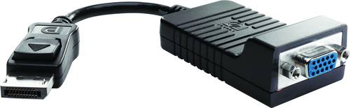 HP DisplayPort To VGA Adapter. Cable length: 0.2 m, Connector 1: DisplayPort, Connector 2: VGA (D-Sub). General Product Sa
