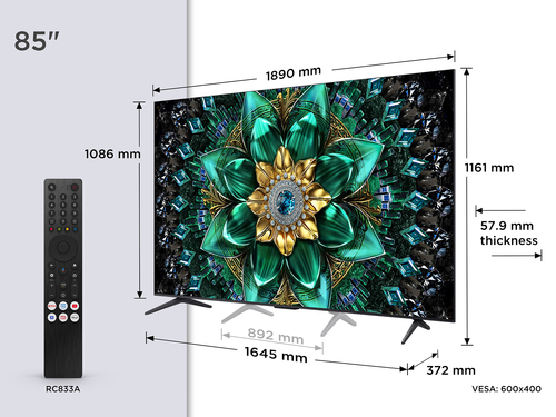 Tcl 85Q6C 2025 85" 4K QD-Mini LED Uhd Smart TV - Black - image 2