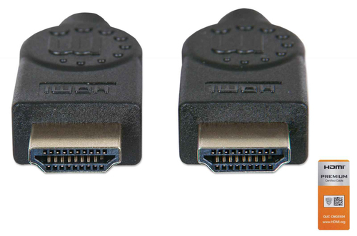 Manhattan Cable HDMI Premium certificado 4K@60Hz con Ethernet, 3 m, para TODOS los usos 4K y 1080p/HD; preparado para actualizar ahora o más adelante, negro, High Speed, garantía de por vida, equivalente a HDMM3MP imagen 4